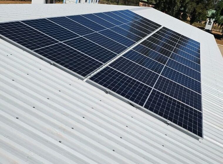 Solar panels on a roof